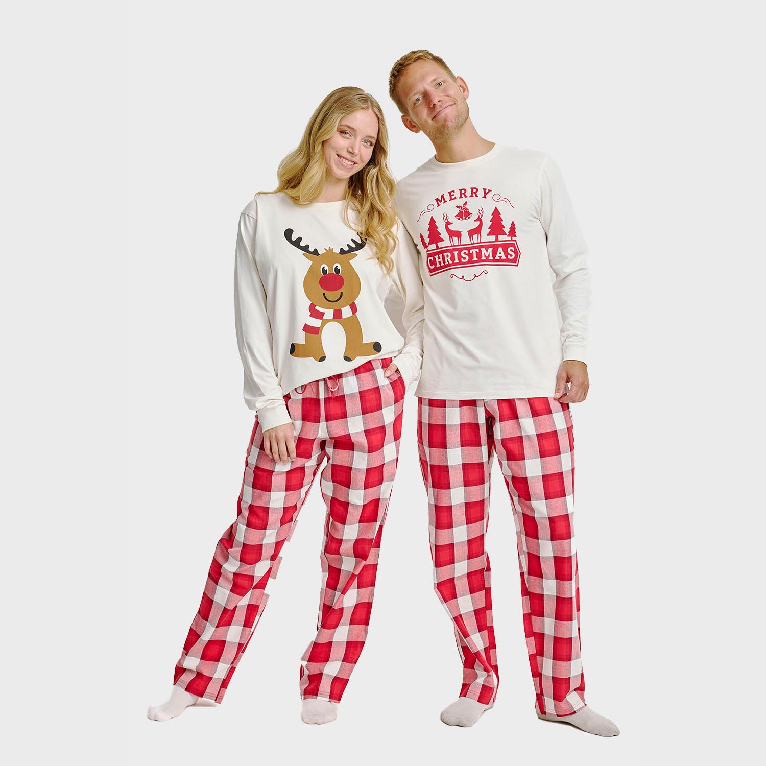 Flannel pyjamas - Reindeer - Damen